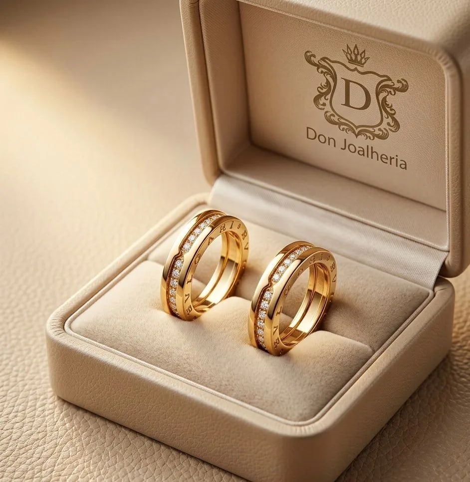 Par de Alianças Bvlgari Diamond 20 Gramas em Ouro 18k 750