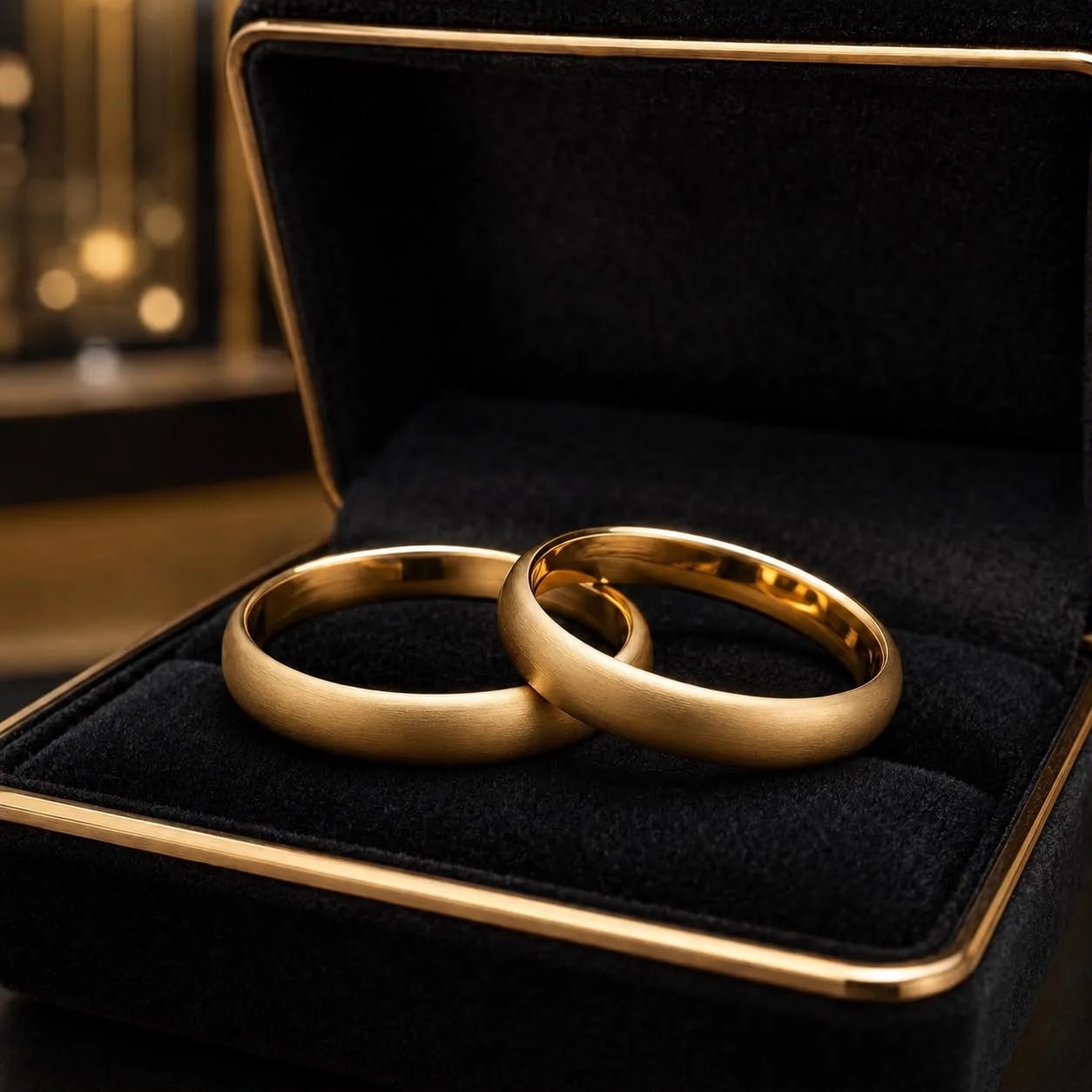 Par de Alianças Foscas 10 gramas em Ouro 18k 750 com Diamante