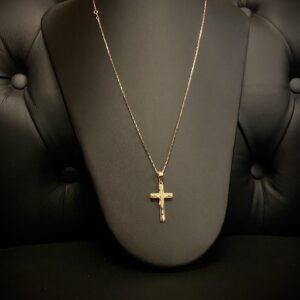 Corrente Tijolinho com Pingente Crucifixo em Ouro 18k 750 - Imagem 5