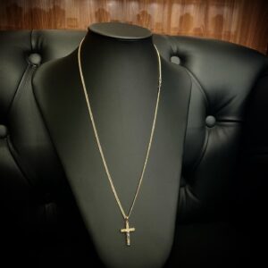 Corrente Elo Grumet Duplo 5 Gramas com Pingente Crucifixo em Ouro 18k 750 - Imagem 8