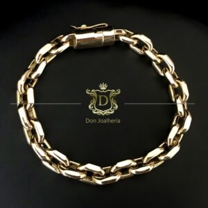 Pulseira Cadeado 20 Gramas Ouro 18k 750 - Imagem 3