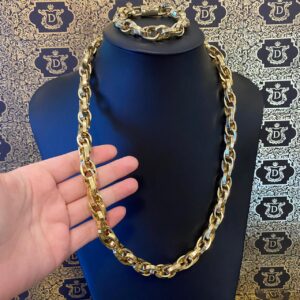 Corrente Elos Trançados 80 Gramas em Ouro 18k 750 - Imagem 4