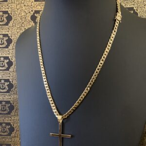 Corrente Grumet 20g + Pingente Crucifixo 5g em Ouro 18k 750 - Imagem 3