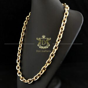 Conjunto Maciço Elo Cadeado 350 Gramas Ouro 18k 750 - Imagem 4