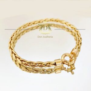 Pulseira Malha Palmeira 10 Gramas em Ouro 18k 750 - Imagem 4