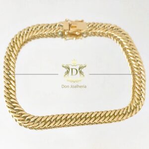 Pulseira Grumet Duplo 10 Gramas em Ouro 18k 750 - Imagem 3