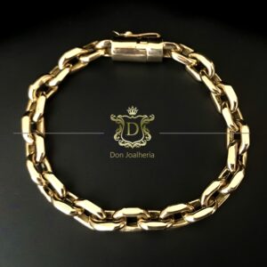 Pulseira Cadeado 20 Gramas Ouro 18k 750 - Imagem 4