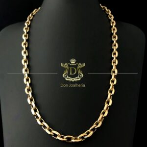 Corrente Cadeado 50 Gramas Oca Ouro 18k 750 - Imagem 1