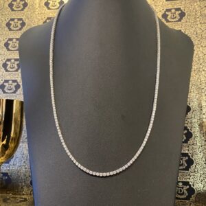 Corrente Riviera 15 CT de Diamantes Ouro Branco 18k - Imagem 6