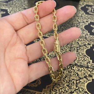 Pulseira Cadeado 20 Gramas Maciça Ouro 18k 750
