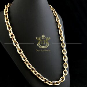 Conjunto Maciço Elo Cadeado 350 Gramas Ouro 18k 750 - Imagem 3
