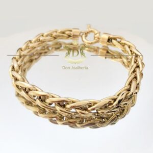 Pulseira Malha Palmeira 20 Gramas Ouro 18k 750