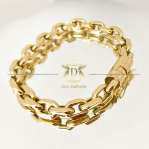 Pulseira Cadeado 20 Gramas Ouro 18k 750 - Imagem 2