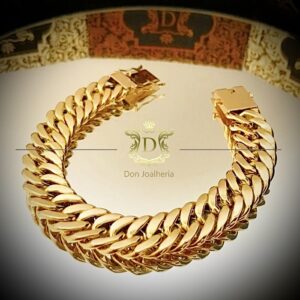 Pulseira Grumet Duplo 40 gramas em Ouro 18k 750 - Imagem 5