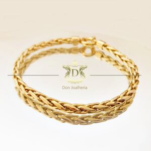 Pulseira Malha Palmeira 10 Gramas em Ouro 18k 750 - Imagem 3