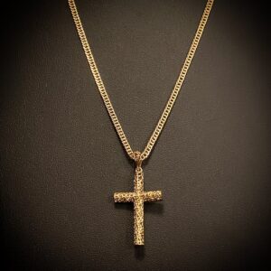 Corrente Elo Grumet Duplo 5 Gramas com Pingente Crucifixo em Ouro 18k 750 - Imagem 3
