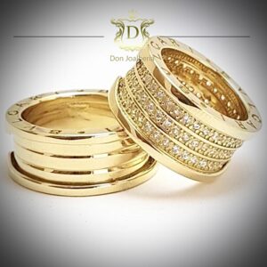 Par de Alianças Estilo Bvlgari 1,2 ct de Diamantes em Ouro 18k 750 - Imagem 1