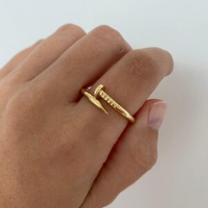 Anel Modelo Prego 5 gramas em Ouro 18k 750 - Imagem 10