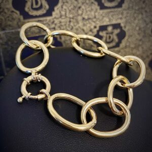Pulseira Elos Ovais 20 Gramas em Ouro 18k 750