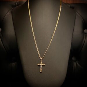Corrente Elo Grumet Duplo 5 Gramas com Pingente Crucifixo em Ouro 18k 750 - Imagem 6