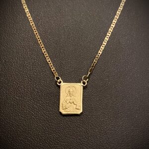 Escapulário Piastrine Italiano 3 Gramas em Ouro 18k 750 - Imagem 1