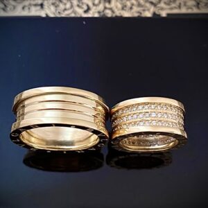 Par de Alianças Estilo Bvlgari 1,2 ct de Diamantes em Ouro 18k 750 - Imagem 2