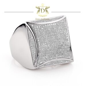 Anel Pavê de Diamantes 3 ct em Ouro Branco 18k - Imagem 1
