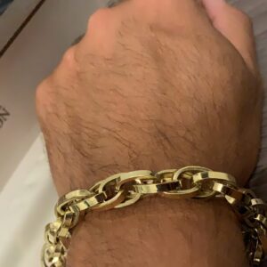 Pulseira Elos Trançados 18 Gramas em Ouro 18k 750