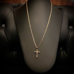 Corrente Elo Grumet Duplo 5 Gramas com Pingente Crucifixo em Ouro 18k 750 - Imagem 4