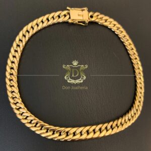 Pulseira Elo Grumet Duplo 12 Gramas em Ouro 18k 750