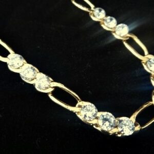 Corrente Realeza Elos 3x1 com Diamantes em Ouro 18k 750