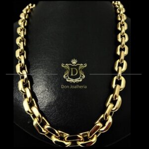 Corrente Cadeado 70 Gramas Oca Ouro 18k 750