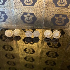 Par de Brincos Pavê de Diamantes Modelo Pizza Ouro 18k 750 - Imagem 2