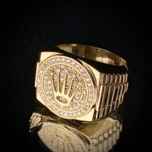 Anel Coroa Rolex com 0,7 CT de Diamantes em Ouro 18k 750 - Imagem 1