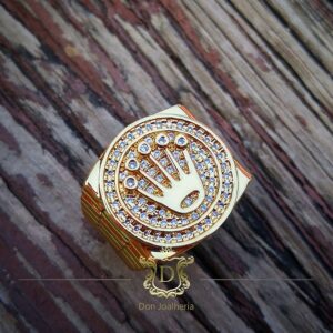 Anel Coroa Rolex com 0,7 CT de Diamantes em Ouro 18k 750 - Imagem 6