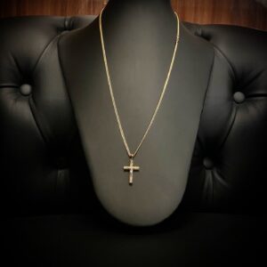 Corrente Elo Grumet Duplo 5 Gramas com Pingente Crucifixo em Ouro 18k 750 - Imagem 5