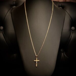 Corrente Elo Grumet Duplo 5 Gramas com Pingente Crucifixo em Ouro 18k 750 - Imagem 7