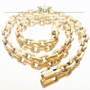 Corrente Cadeado 60 Gramas Oca Ouro 18k 750 - Imagem 3