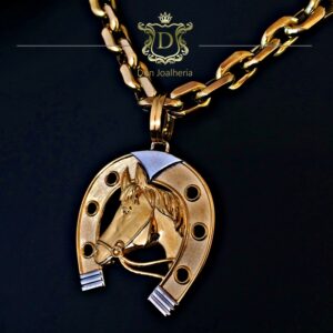 Pingente Cavalo Ferradura 25 gramas em Ouro 18k 750 - Imagem 3