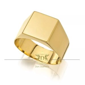 Anel Quadrado 10 Gramas Ouro 18k 750 - Imagem 1