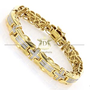 Bracelete Articulado Pavê de Diamantes 3 CT em Ouro 18k 750