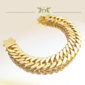 Pulseira Grumet Duplo 50 Gramas em Ouro 18k 750
