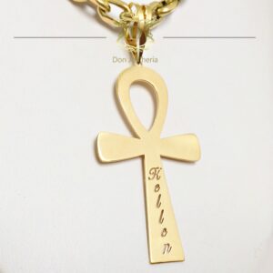 Pingente Crucifixo Egípcio Personalizado 7 Gramas Ouro 18k 750