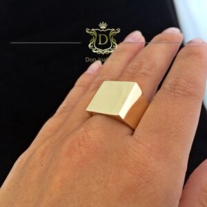 Anel Quadrado 12 Gramas em Ouro 18k 750 - Imagem 3