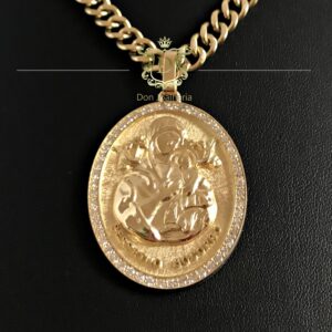 Pingente Placa Nossa Senhora 20 gramas e 1 Ct de Diamantes - Imagem 3