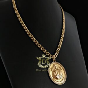 Pingente Placa Nossa Senhora 20 gramas e 1 Ct de Diamantes - Imagem 4