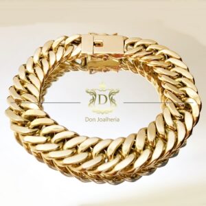 Pulseira Grumet Duplo 30 Gramas em Ouro 18k 750