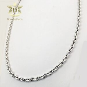 Corrente Cadeado 25 Gramas Ouro Branco 18k 750 - Imagem 1