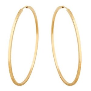 Brinco Argola Fio Quadrado 3 gramas em Ouro 18k 750 - Imagem 1