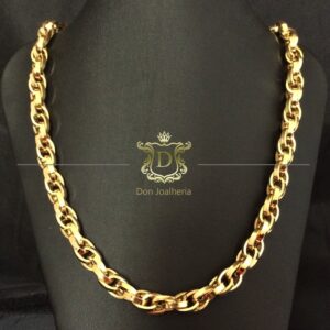 Corrente Elos Trançados 60 Gramas em Ouro 18k 750 - Imagem 1